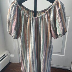 Madewell Puff-Sleeve Trapeze Mini Dress